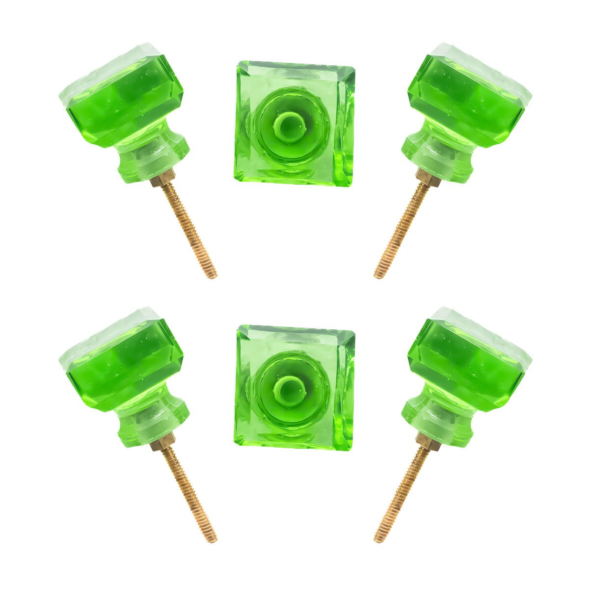 Add a touch of modern elegance with our emerald green square crystal knob.