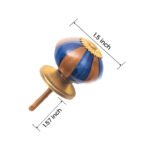 Blue & Brown Striped Ceramic Knob (Pack of 6) - 1.5 Inch Furniture Pulls by CDNY - Image 2